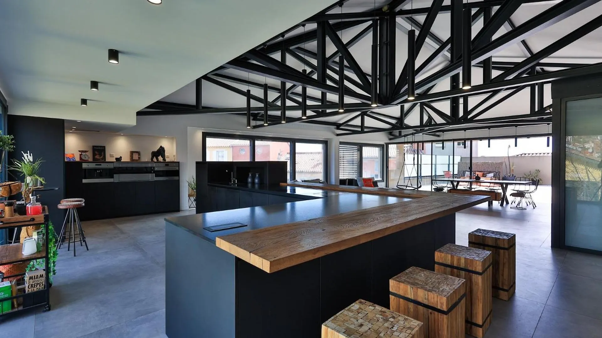 别墅 Magnifique Loft Rooftop Et Piscine 5 Chambres 邦多勒